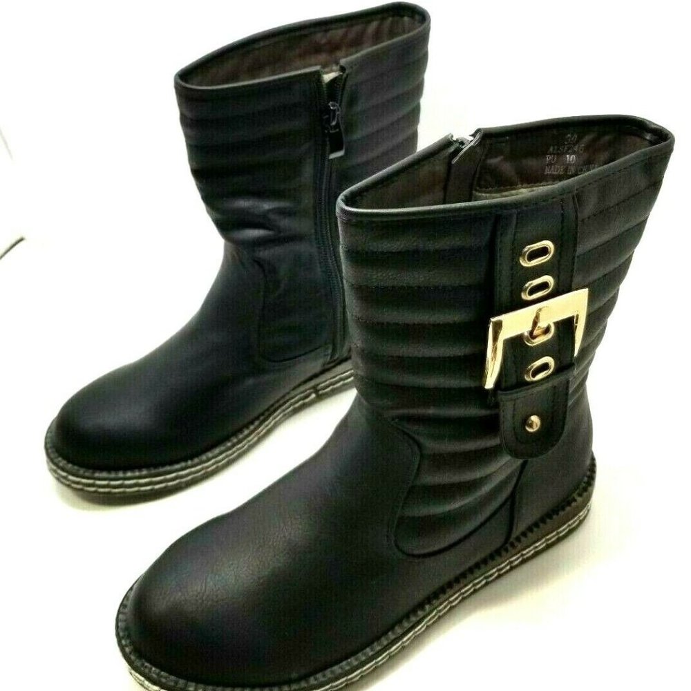 Alexis Leroy Buckle Boot ALSF246 Women's Size 10 US Side Zipper (GG7)